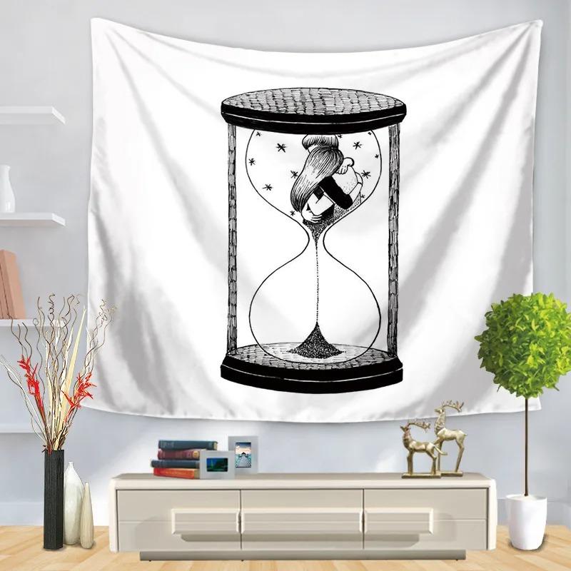 Гобелен для гостиной в офисе, простой черно-белый гобелен с изображением песочных часов, настенный декор для дома 100x75cm
Гобелен для гостиной в офисе, простой черно-белый гобелен с изображением песочных часов, настенный декор для дома 100x75cm