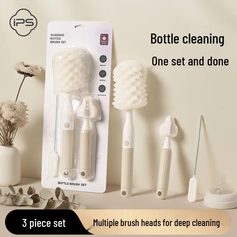 Baby Bottle & Nipple Cleaning 3-Piece Brush Set
Baby Bottle & Nipple Cleaning 3-Piece Brush Set