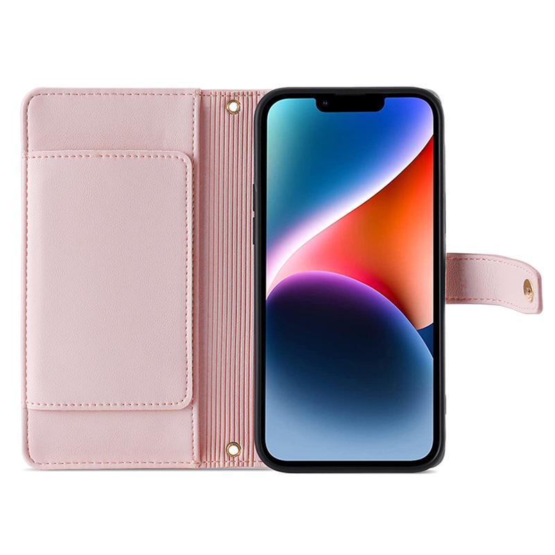 For iPhone 15 Plus Zipper Pocket Wallet Case PU Leather Stand Card Slots Phone Cover with Wrist Strap and Shoulder Strap Pink
For iPhone 15 Plus Zipper Pocket Wallet Case PU Leather Stand Card Slots Phone Cover with Wrist Strap and Shoulder Strap Pink