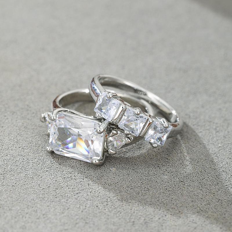 2 Pieces/set of Exquisite Sparkling Square Inlaid Zircon Rings, Women s Luxurious and Fashionable Wedding Banquet Zircon Gifts 9
2 Pieces/set of Exquisite Sparkling Square Inlaid Zircon Rings, Women s Luxurious and Fashionable Wedding Banquet Zircon Gifts 9