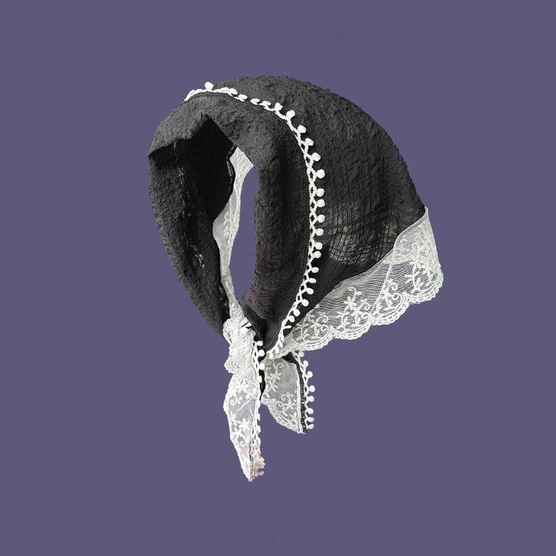 Korean Girls Printed Turban Lolita Silk Scarf Bandanas Lace Triangular Scarf French Floral Lady Headband Women Hair Accessories чорний
Korean Girls Printed Turban Lolita Silk Scarf Bandanas Lace Triangular Scarf French Floral Lady Headband Women Hair Accessories чорний