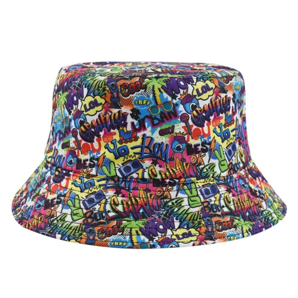 Graffiti Sunscreen Bucket Hats Letter Print Sun Protection Fishing Cap Double-Sided Breathable Sunshade Hat Outdoor
Graffiti Sunscreen Bucket Hats Letter Print Sun Protection Fishing Cap Double-Sided Breathable Sunshade Hat Outdoor