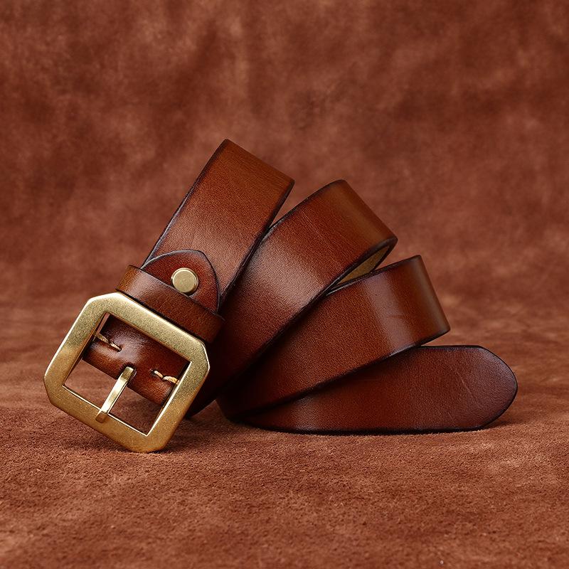 Men s Genuine Leather Glossy Cowhide Belt with Copper Pin Buckle - Versatile and Retro for Jeans 120cm
Men s Genuine Leather Glossy Cowhide Belt with Copper Pin Buckle - Versatile and Retro for Jeans 120cm