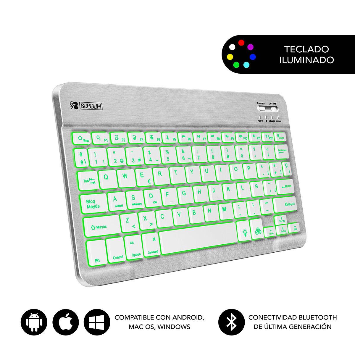 Bluetooth-клавиатура с держателем для планшета Subblim SUB-KBT-SMBL30, испанский Qwerty, черный/белый, многоцветный, испанский
Bluetooth-клавиатура с держателем для планшета Subblim SUB-KBT-SMBL30, испанский Qwerty, черный/белый, многоцветный, испанский