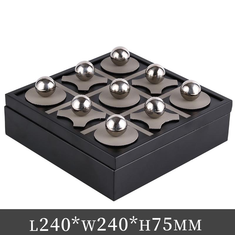 Modern Luxury Metal & Leather Chessboard Storage Box with Frosted Nine-Grid Design for Sales Office Decor чорний
Modern Luxury Metal & Leather Chessboard Storage Box with Frosted Nine-Grid Design for Sales Office Decor чорний