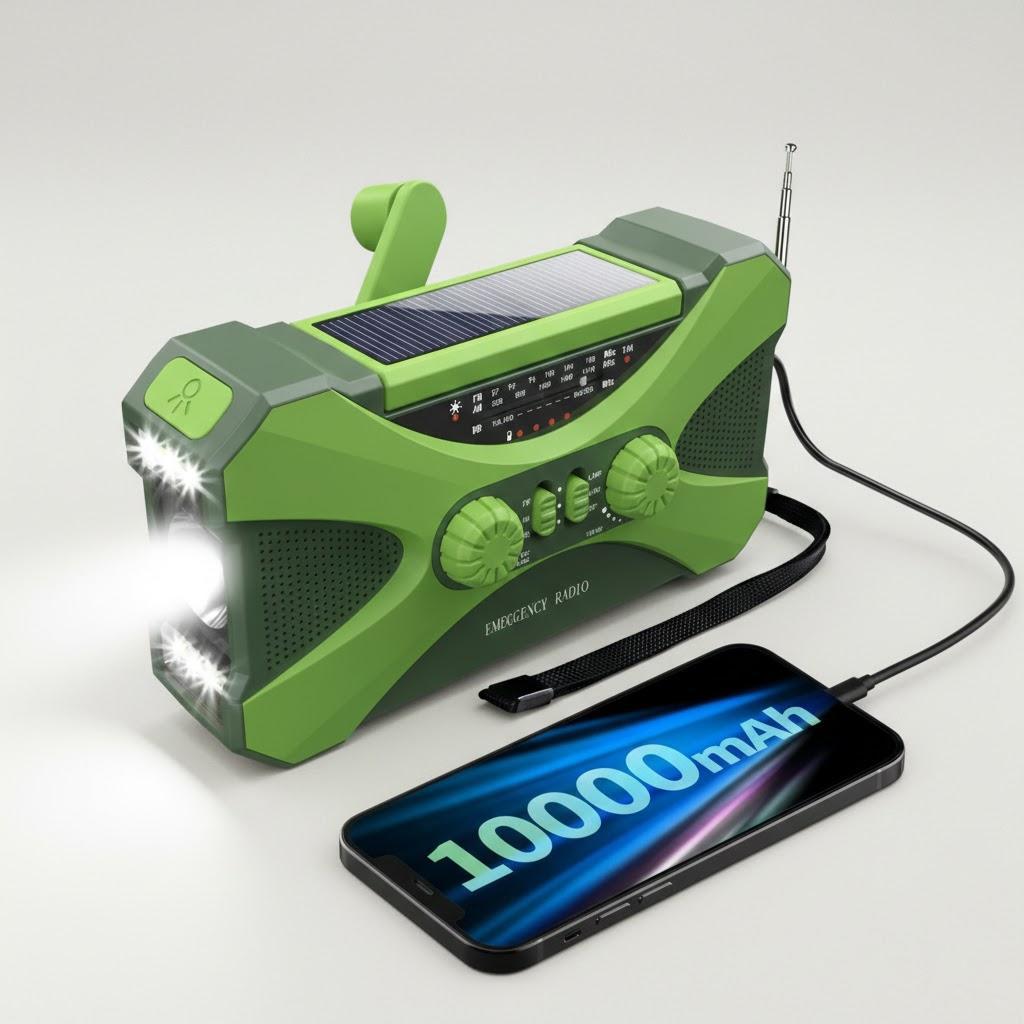 10000mAh Solar Crank Radio AM FM NOAA Weather Alert Portable Radio with Dual Speakers Phone Charger LED Torch SOS Alarm зелений
10000mAh Solar Crank Radio AM FM NOAA Weather Alert Portable Radio with Dual Speakers Phone Charger LED Torch SOS Alarm зелений