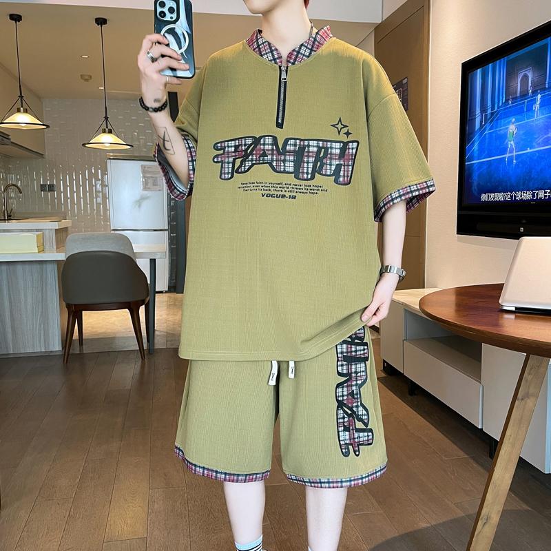 Casual Sports Suit Half-zip Short-sleeved Shorts 4XL
Casual Sports Suit Half-zip Short-sleeved Shorts 4XL