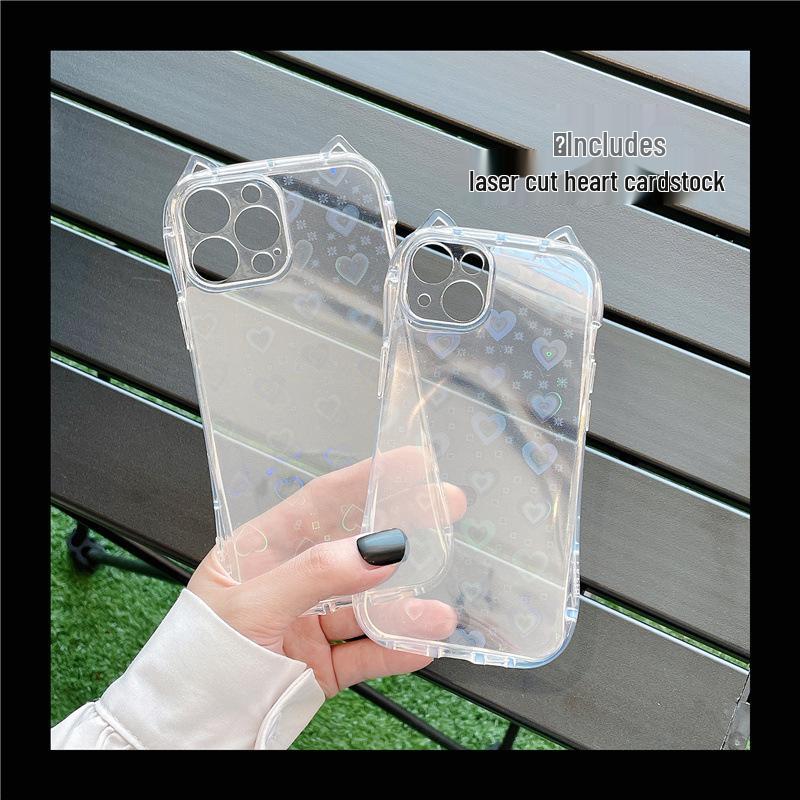 3D Cat Ears Transparent Phone Case for iPhone 17 Pro Max/14/12/13 Pro with Laser Heart Design iPhone 17 AIR
3D Cat Ears Transparent Phone Case for iPhone 17 Pro Max/14/12/13 Pro with Laser Heart Design iPhone 17 AIR