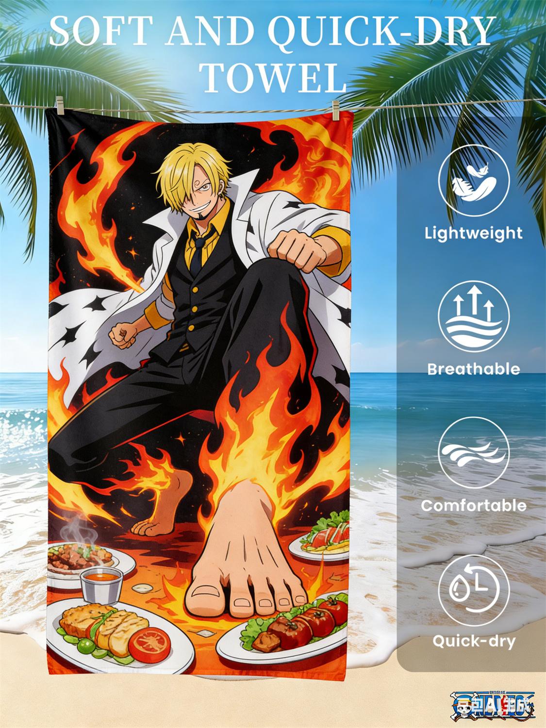 One Piece Обезьяна D. Пляжное полотенце с Луффи, Эксклюзивная лимитированная серия для фанатов аниме, Банное полотенце на пиратскую тематику для пляжа, бассейна и ванной комнаты W40*H60(CM)
One Piece Обезьяна D. Пляжное полотенце с Луффи, Эксклюзивная лимитированная серия для фанатов аниме, Банное полотенце на пиратскую тематику для пляжа, бассейна и ванной комнаты W40*H60(CM)