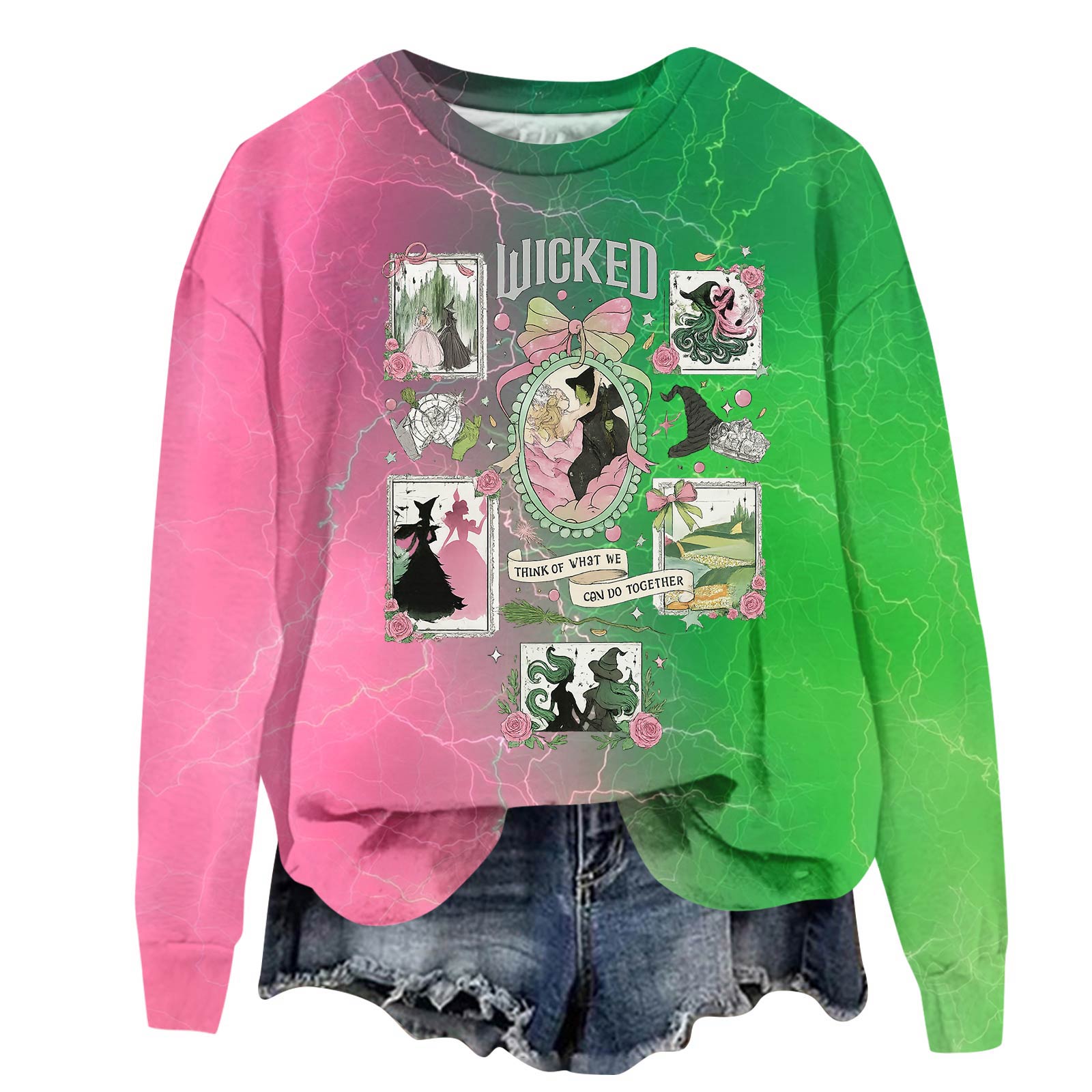 Женский модный повседневный оверсайз пуловер с длинным рукавом и круглым вырезом с принтом L зелёный
Женский модный повседневный оверсайз пуловер с длинным рукавом и круглым вырезом с принтом L зелёный