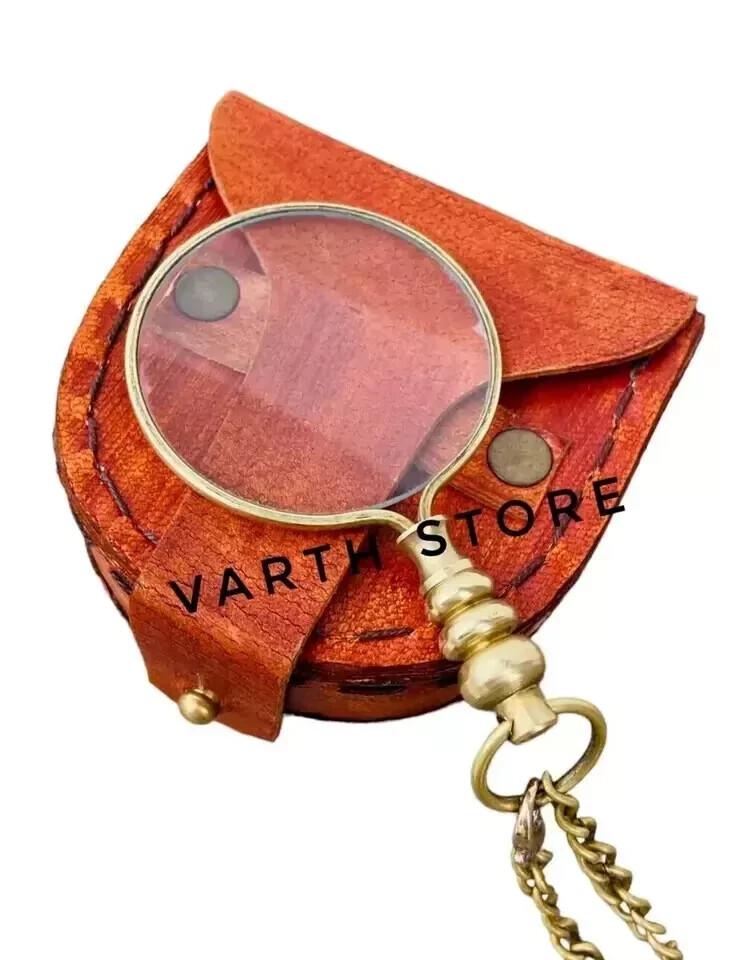 Brass Magnifying Glass with leather Case,Round Magnifying Glass золотий
Brass Magnifying Glass with leather Case,Round Magnifying Glass золотий