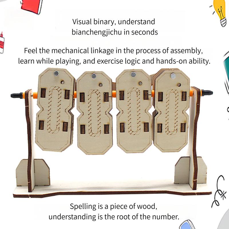 STEM Binary Science Experiment DIY Kits Wooden Mechanical Building Educational Toys for Kids Girls Boys Teens
STEM Binary Science Experiment DIY Kits Wooden Mechanical Building Educational Toys for Kids Girls Boys Teens