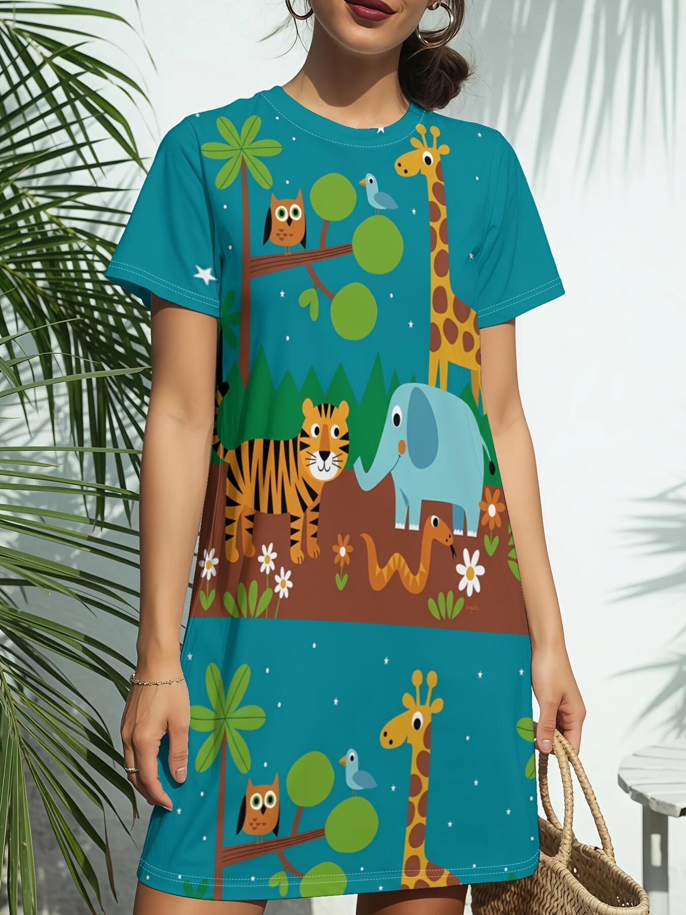 Women s Short Sleeve T-Shirt Dress - Crew Neck -Line Dress with T-Shirt Top ;. Casual Spring Summer Outfits. American Style Digital Print Blouse Dress S дубильная кора
Women s Short Sleeve T-Shirt Dress - Crew Neck -Line Dress with T-Shirt Top ;. Casual Spring Summer Outfits. American Style Digital Print Blouse Dress S дубильная кора