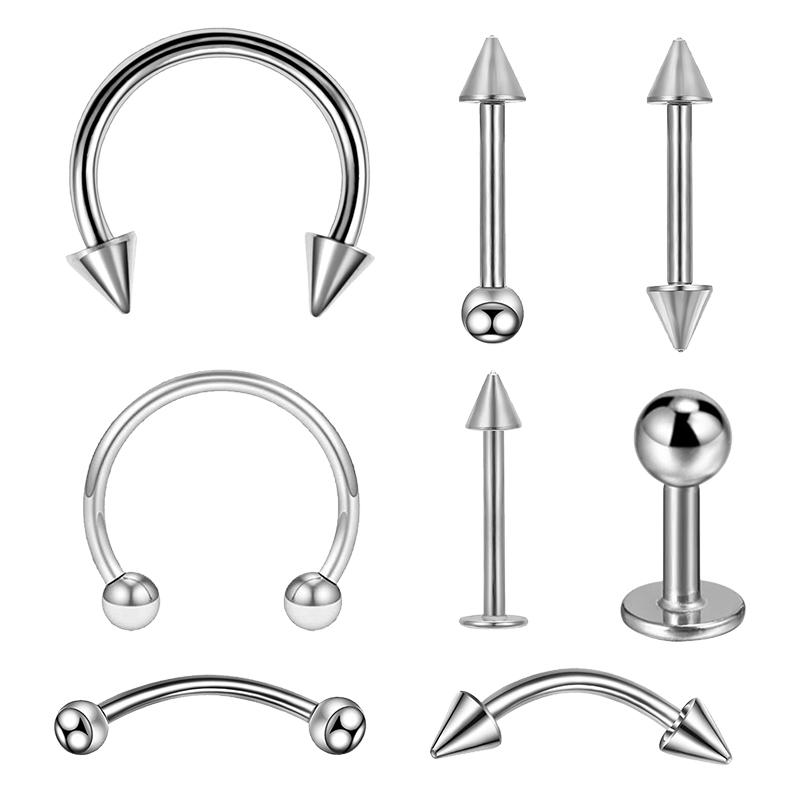 8PCS/Set Fashion Piercing Set Eyebrow Bar Lip Tongue Nose Pircing Stainless Steel Ear Studs Stainless Steel Mixed Body Zircon
8PCS/Set Fashion Piercing Set Eyebrow Bar Lip Tongue Nose Pircing Stainless Steel Ear Studs Stainless Steel Mixed Body Zircon