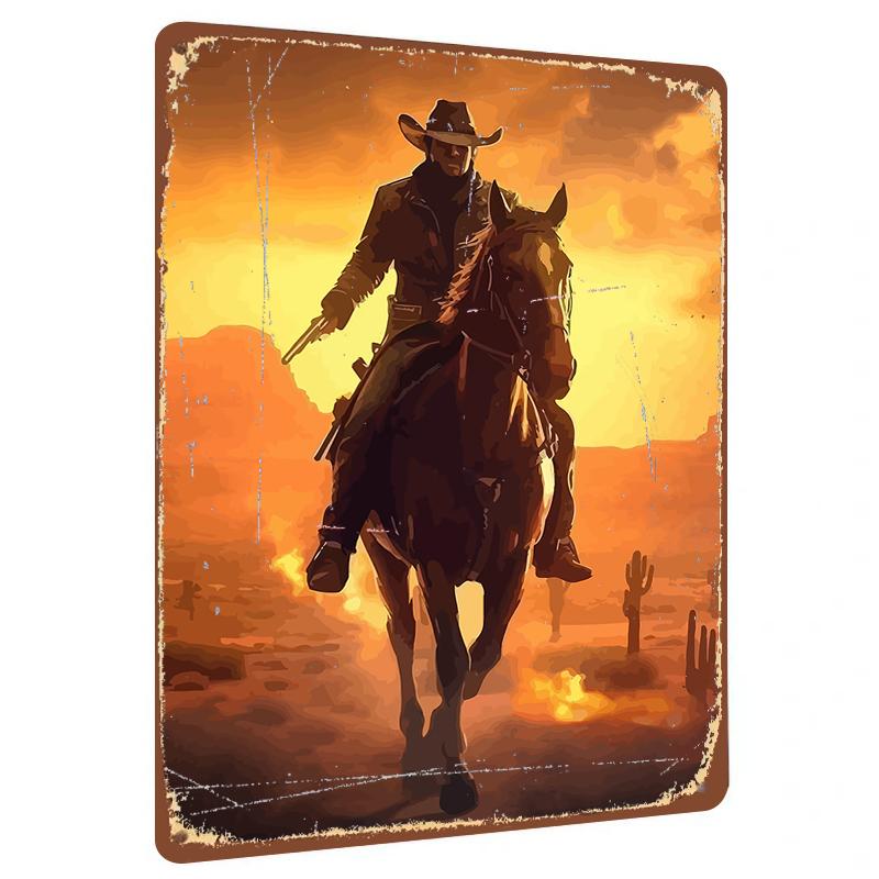 Vintage Western Cowboy Riding Horse Sunset Metal Wall Art Decor for Living Room Bar Home Decoration 20x30cm(7.8x11.8inch)
Vintage Western Cowboy Riding Horse Sunset Metal Wall Art Decor for Living Room Bar Home Decoration 20x30cm(7.8x11.8inch)