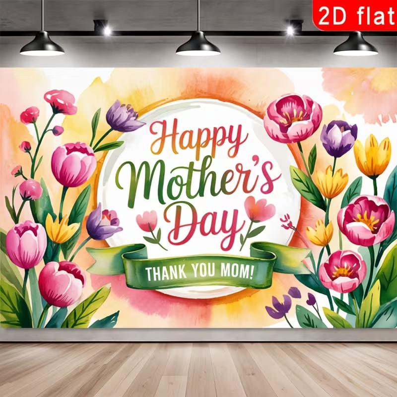 2D Mother s Day Celebration Background, Vibrant Floral & Ribbon Decor 47.2x31.5inch/120*80cm
2D Mother s Day Celebration Background, Vibrant Floral & Ribbon Decor 47.2x31.5inch/120*80cm
