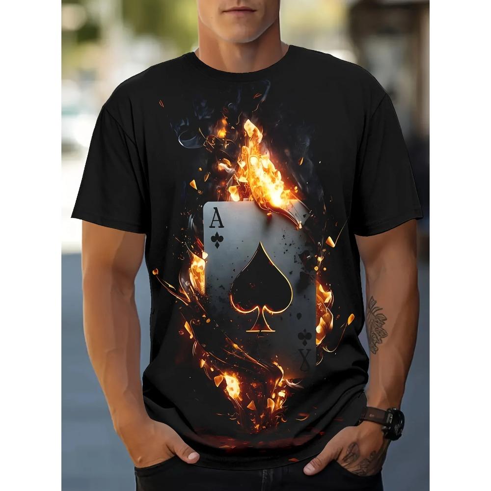 Летние повседневные мужские футболки с 3D-покером и А-образным узором с ретро-принтом, с короткими рукавами и О-образным воротником, свободные футболки, повседневная мода, спортивный топ S
Летние повседневные мужские футболки с 3D-покером и А-образным узором с ретро-принтом, с короткими рукавами и О-образным воротником, свободные футболки, повседневная мода, спортивный топ S