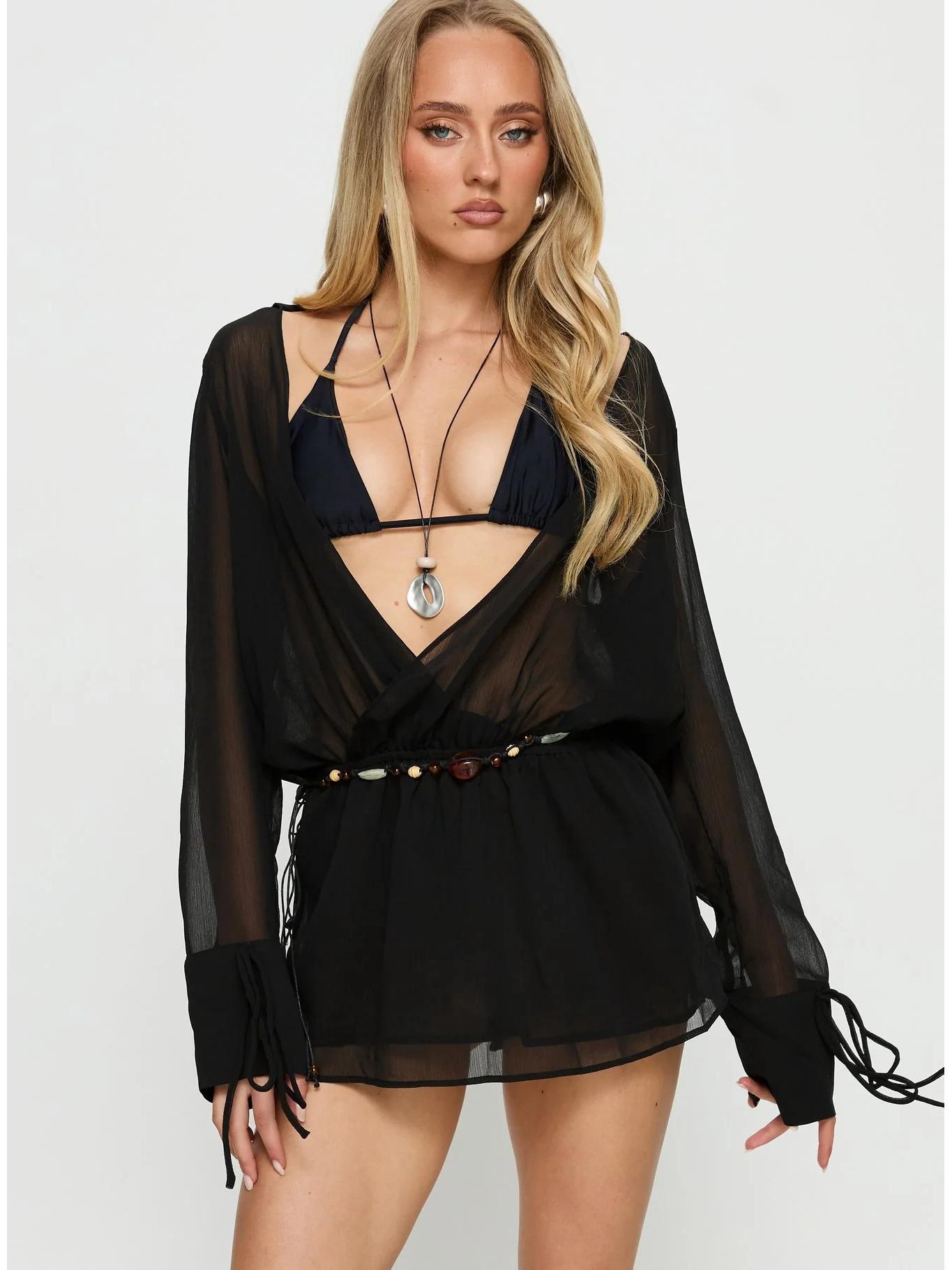 S32362 European & American Style Lace Cardigan & Deep V Skirt Set - Sexy See-through Long Sleeve Top & Hip-hugging Skirt Small чёрный
S32362 European & American Style Lace Cardigan & Deep V Skirt Set - Sexy See-through Long Sleeve Top & Hip-hugging Skirt Small чёрный