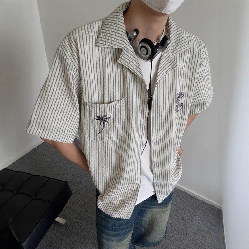Men s Embroidered Striped Cuban Collar Short Sleeve Summer Shirt Extra Large бежевий
Men s Embroidered Striped Cuban Collar Short Sleeve Summer Shirt Extra Large бежевий