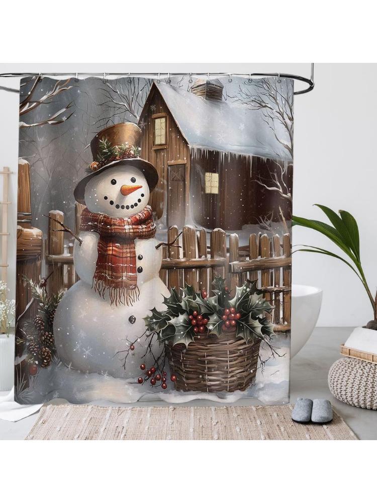 Christmas Snowman Shower Curtain, Winter Snow Trees Rustic Bathroom Dcor, Durable Waterproof Fabric Holiday Shower Curtains W60H190(CM)-1 Pcs
Christmas Snowman Shower Curtain, Winter Snow Trees Rustic Bathroom Dcor, Durable Waterproof Fabric Holiday Shower Curtains W60H190(CM)-1 Pcs