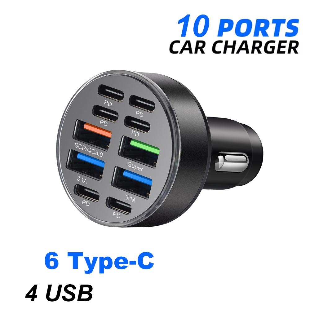 Адаптер автомобільного зарядного пристрою USB C із 6 портами USB типу C 4 для iPhone Android Samsung iPad Pro PD QC3.0 Multi Port Fast Charging чорний
Адаптер автомобільного зарядного пристрою USB C із 6 портами USB типу C 4 для iPhone Android Samsung iPad Pro PD QC3.0 Multi Port Fast Charging чорний