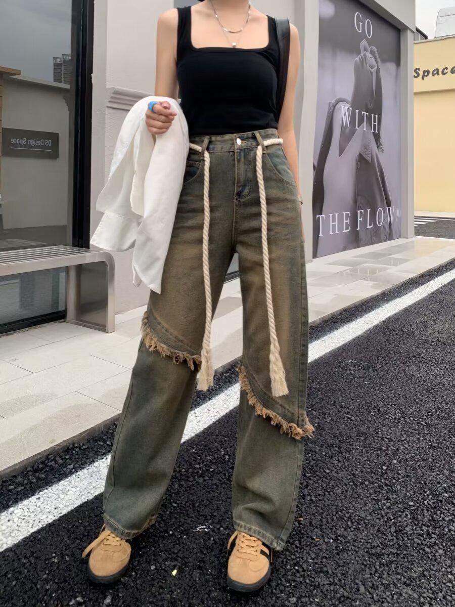 2024 Летние Женские Выстиранные Ретро Широкие Джинсы с Высокой Посадкой и Необработанным Краем XL
2024 Летние Женские Выстиранные Ретро Широкие Джинсы с Высокой Посадкой и Необработанным Краем XL