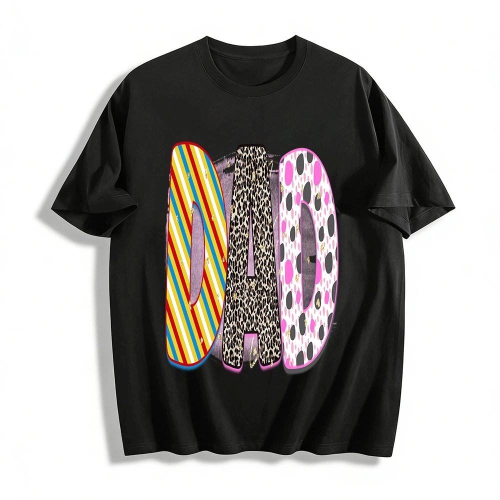 Fun Color Block DAD Print Top Casual Loose Father s Day Shirt Pure cotton T-shirt XXS
Fun Color Block DAD Print Top Casual Loose Father s Day Shirt Pure cotton T-shirt XXS