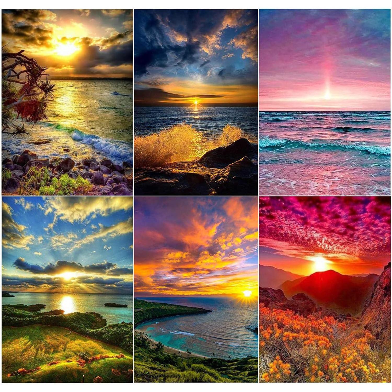 6 Pack Diamond Painting Kits for Adults Beginner, 5D Beach Diamond Art Sets, DIY Full Round Drill Sunrise Paint with Diamonds Gem Art Multi-pack B
6 Pack Diamond Painting Kits for Adults Beginner, 5D Beach Diamond Art Sets, DIY Full Round Drill Sunrise Paint with Diamonds Gem Art Multi-pack B