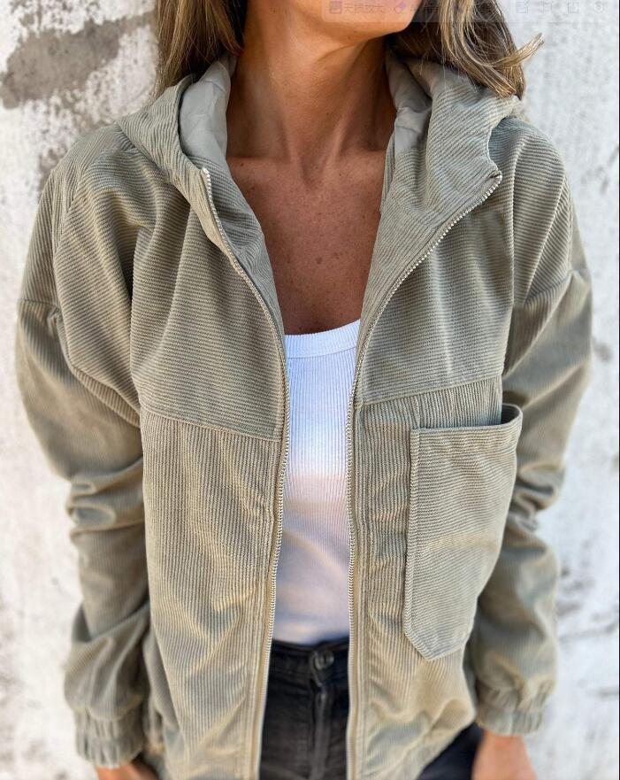 Solid color jacket women s European and American simple style corduroy hooded jacket women s pocket splicing 5XL хакі
Solid color jacket women s European and American simple style corduroy hooded jacket women s pocket splicing 5XL хакі