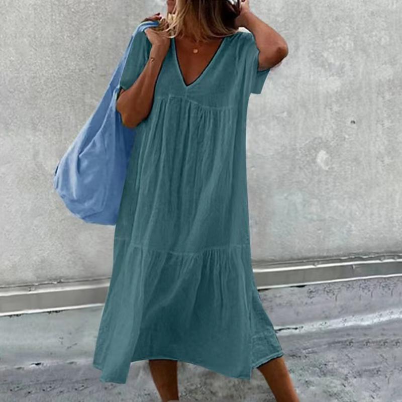 1Pc Cotton Baggy Womens Casual Simple Style Long Solid Color V Neck Dress 2XL
1Pc Cotton Baggy Womens Casual Simple Style Long Solid Color V Neck Dress 2XL