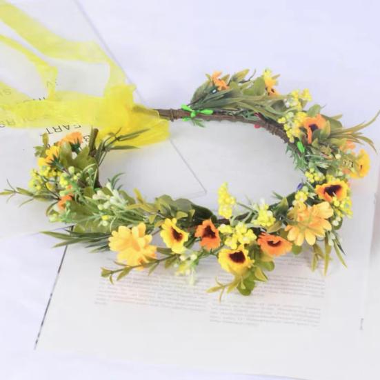 Girls Wreath Headband Artificial Flower Leaves Decor Adjustable Ribbon Handmade Garland Weddings Festivals Decor C
Girls Wreath Headband Artificial Flower Leaves Decor Adjustable Ribbon Handmade Garland Weddings Festivals Decor C