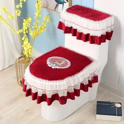 Комплект из 3 ковриков для унитаза, большой кружевной всесезонный универсальный чехол для сиденья, чехол для унитаза для зимнего домашнего использования
Комплект из 3 ковриков для унитаза, большой кружевной всесезонный универсальный чехол для сиденья, чехол для унитаза для зимнего домашнего использования