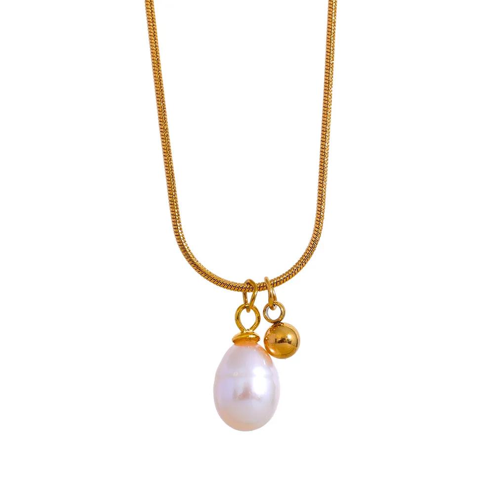 Yhpup Natural Pearl Metal Ball Pendant Stainless Steel Chic Necklace for Women Fashion Gold Color Charms Jewelry Bijoux Femme
Yhpup Natural Pearl Metal Ball Pendant Stainless Steel Chic Necklace for Women Fashion Gold Color Charms Jewelry Bijoux Femme