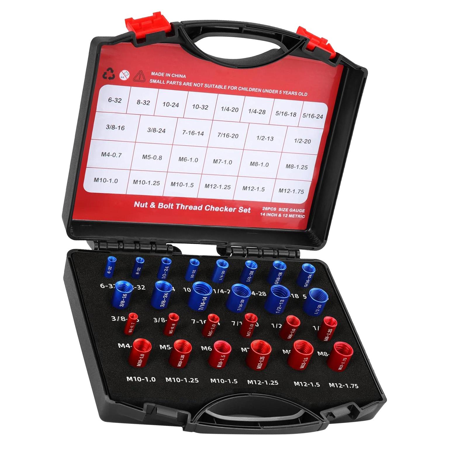 26 шт., инструмент для проверки резьбы гайки и болта, идентификатор размера резьбы болта, инструмент для измерения
26 шт., инструмент для проверки резьбы гайки и болта, идентификатор размера резьбы болта, инструмент для измерения