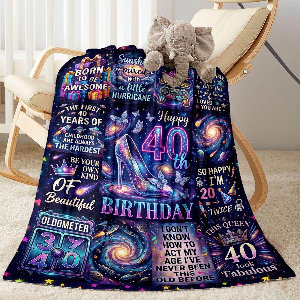 Happy 40th Birthday Celebration Flannel Blanket-Soft and Suitable for Sofas,Beds,Offices,Travel,All Seasons,Great Gift for Holidays and Birthdays. 80cmx120cm
Happy 40th Birthday Celebration Flannel Blanket-Soft and Suitable for Sofas,Beds,Offices,Travel,All Seasons,Great Gift for Holidays and Birthdays. 80cmx120cm