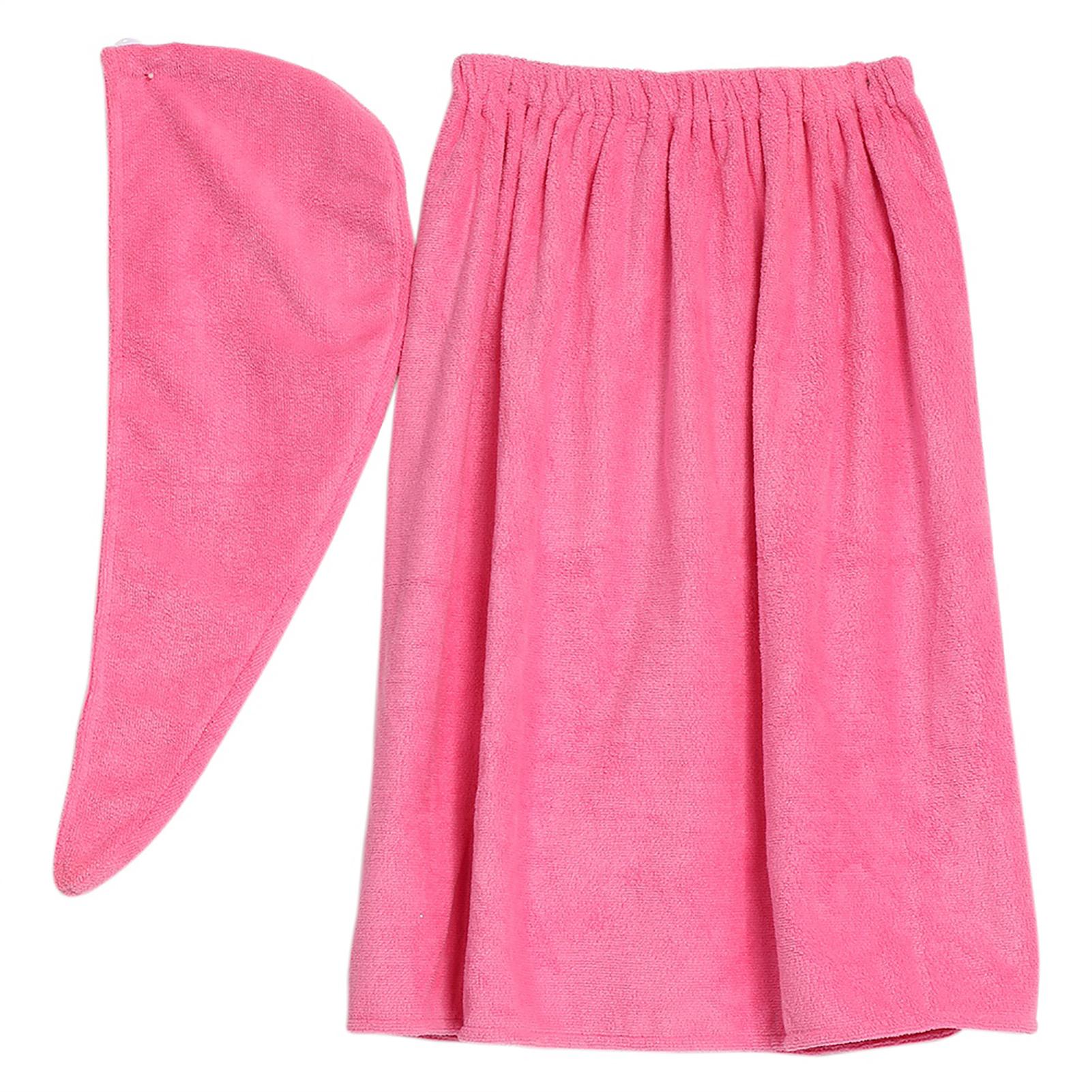 Женский мягкий спа-набор для обертывания тела, полотенце, халат с быстросохнущей шапочкой для сушки волос (Красная роза)