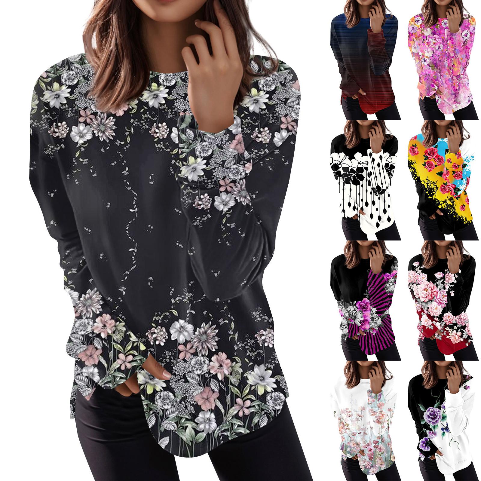 Женская мода пуловер с длинным рукавом повседневная футболка с круглым вырезом топ с принтом
Женская мода пуловер с длинным рукавом повседневная футболка с круглым вырезом топ с принтом