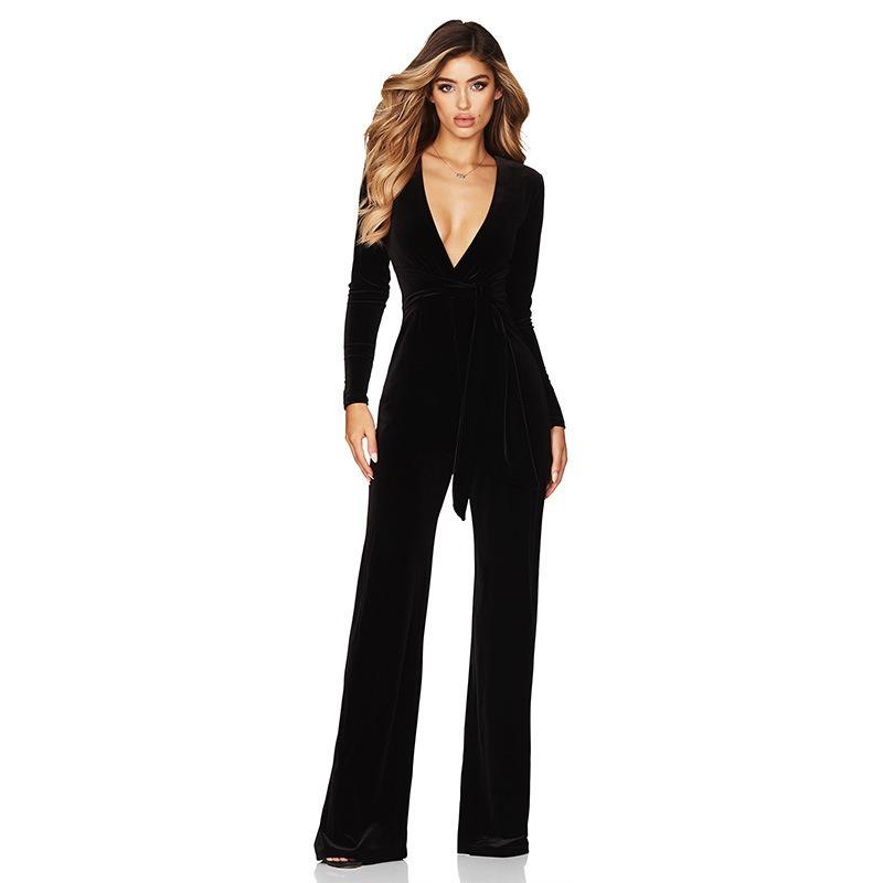 Women s V-neck Belt Women s One-piece Fashion Long-sleeved Velvet One-piece Pants XXXL чорний
Women s V-neck Belt Women s One-piece Fashion Long-sleeved Velvet One-piece Pants XXXL чорний