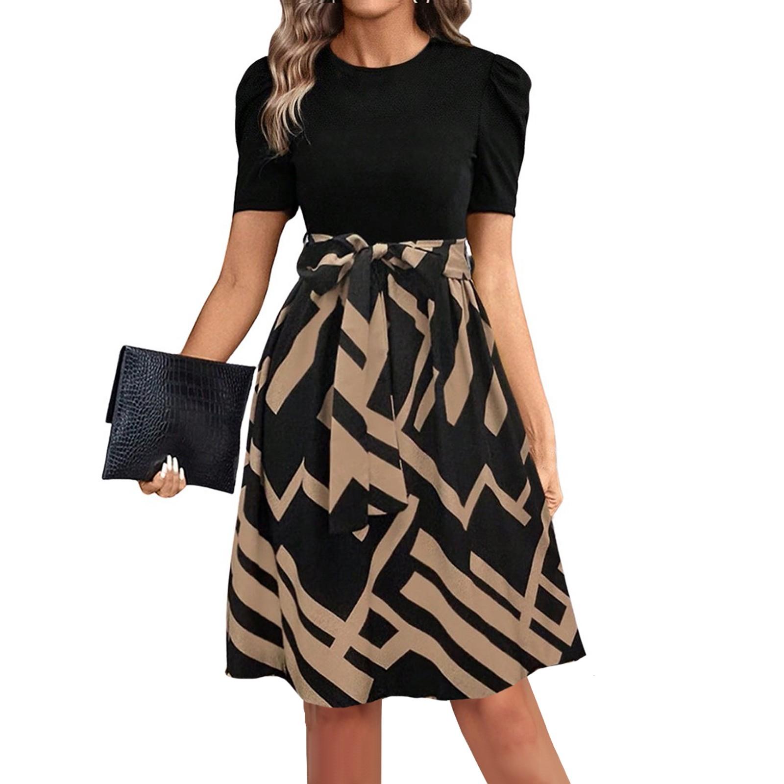 Женские модные повседневные элегантные платья с коротким рукавом и круглым вырезом XXL кофейный
Женские модные повседневные элегантные платья с коротким рукавом и круглым вырезом XXL кофейный