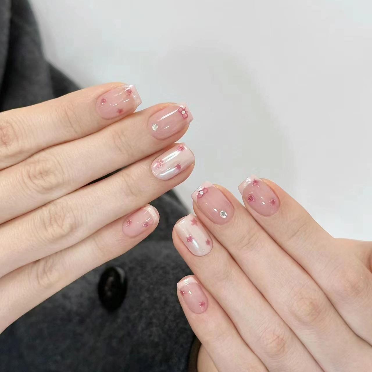 Pure Hand-wearing Armor Simple French Cute Hand-painted Love Bow Student Manicure Removable Nails Extra small XS
Pure Hand-wearing Armor Simple French Cute Hand-painted Love Bow Student Manicure Removable Nails Extra small XS