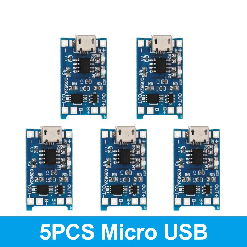 5pcs/10pcs Type-c Micro USB 5V 1A 18650 TP4056 Lithium Battery Charger Module Charging Board With Protection Dual Functions 1A 5 Pcs Micro USB
5pcs/10pcs Type-c Micro USB 5V 1A 18650 TP4056 Lithium Battery Charger Module Charging Board With Protection Dual Functions 1A 5 Pcs Micro USB