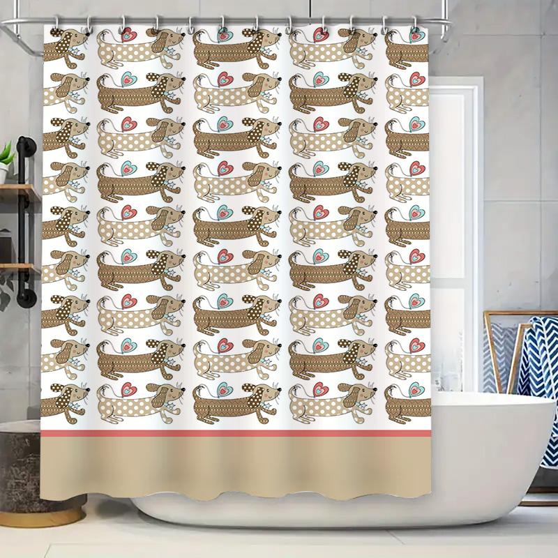 Quirky Bathroom Decor: Adorable Dog Pattern Shower Curtain For A Whimsical Bathroom Update W60H190(CM)-1 Pcs
Quirky Bathroom Decor: Adorable Dog Pattern Shower Curtain For A Whimsical Bathroom Update W60H190(CM)-1 Pcs
