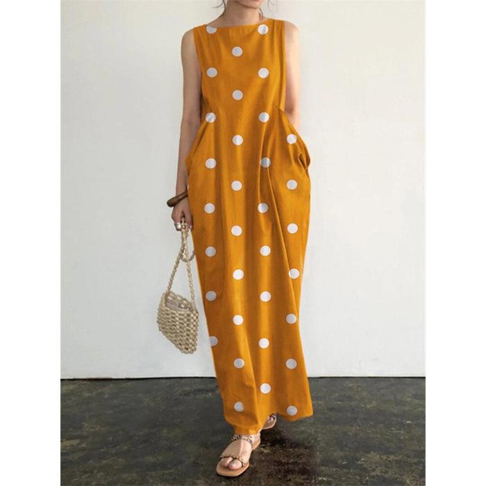 Shipped, European and American summer new women s clothing long dress polka dot printing pocket loose dress 3XL жовтий
Shipped, European and American summer new women s clothing long dress polka dot printing pocket loose dress 3XL жовтий