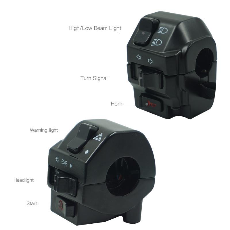 Black Universal Aluminum 7/8 22MM Motorcycle Switch Handlebar Motorbike Horn Turn Signal Headlight Control Buttons
Black Universal Aluminum 7/8 22MM Motorcycle Switch Handlebar Motorbike Horn Turn Signal Headlight Control Buttons