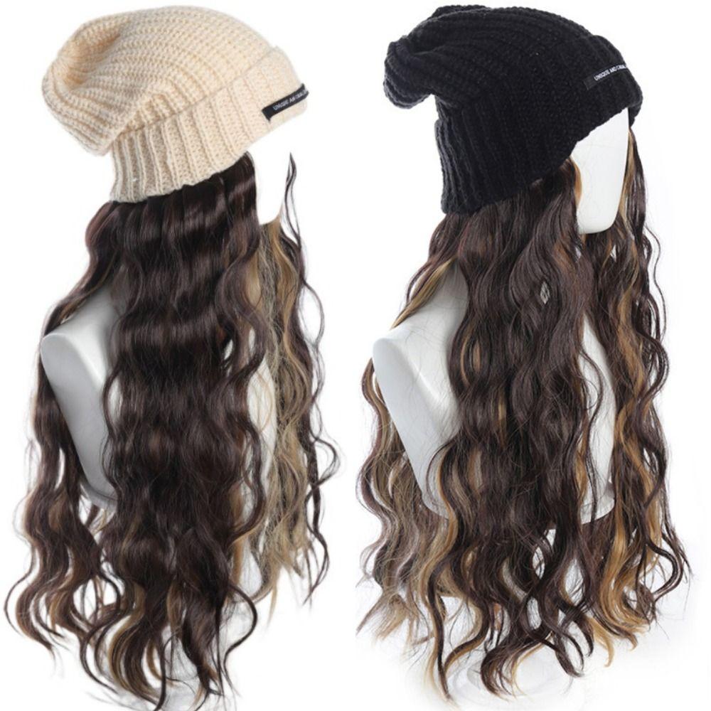Warm Cap Knitted Hat Wig One-piece Long Body Wavy Hair Hip Hop Beanies Hat with Hair Wigs Winter бежевий
Warm Cap Knitted Hat Wig One-piece Long Body Wavy Hair Hip Hop Beanies Hat with Hair Wigs Winter бежевий