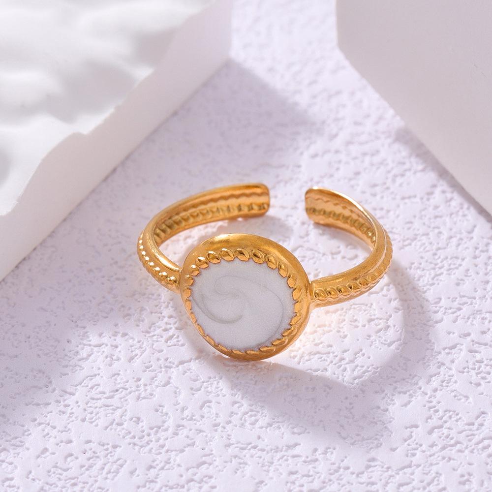 Elegant White Enamel Stainless Steel Adjustable Ring for Women: Luxurious, Durable, Colorfast & Oil-Pressed Design
Elegant White Enamel Stainless Steel Adjustable Ring for Women: Luxurious, Durable, Colorfast & Oil-Pressed Design