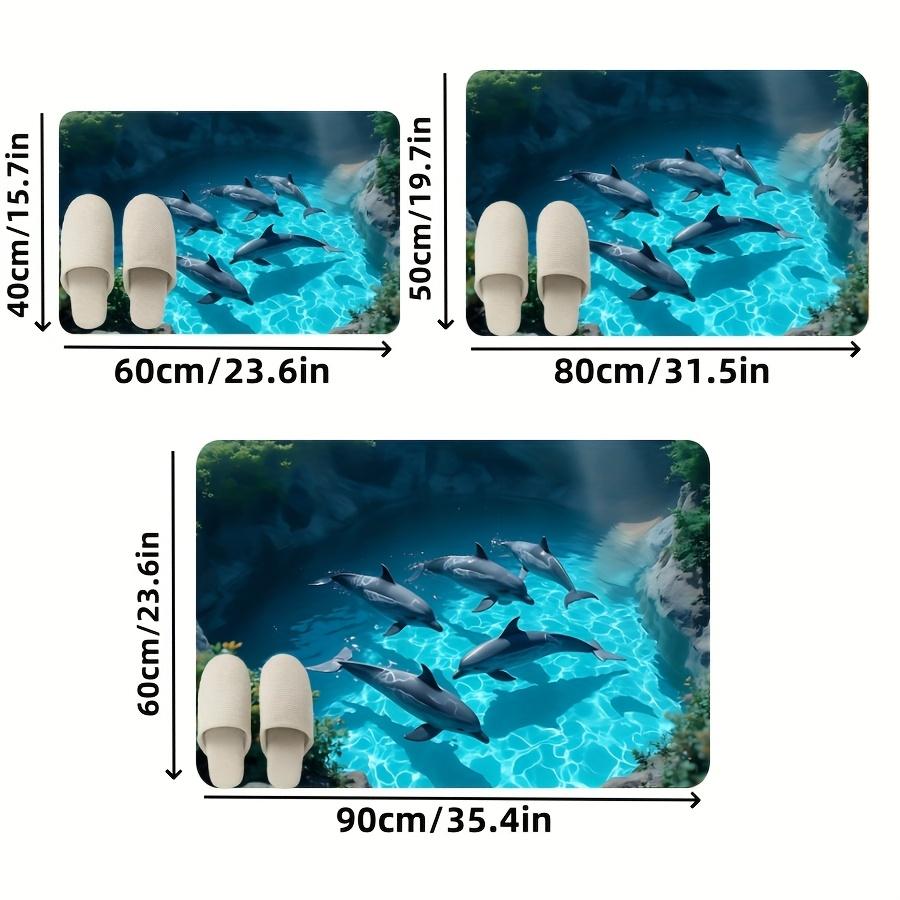 Ocean Theme Dolphin Bath Mat 3D Printed Anti Slip Floor Rug for Bathroom Bedroom Living Room Soft Flannel Carpet Washable 40*60cm/15.75*23.62in
Ocean Theme Dolphin Bath Mat 3D Printed Anti Slip Floor Rug for Bathroom Bedroom Living Room Soft Flannel Carpet Washable 40*60cm/15.75*23.62in