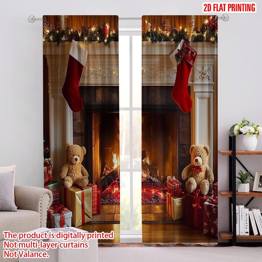 Flat Printing Merry Christmas Popular Curtains Wall Polyester Without Electricity Festive Set Of 2 Made W100*H70(CM)-Grommet top&1PCS
Flat Printing Merry Christmas Popular Curtains Wall Polyester Without Electricity Festive Set Of 2 Made W100*H70(CM)-Grommet top&1PCS