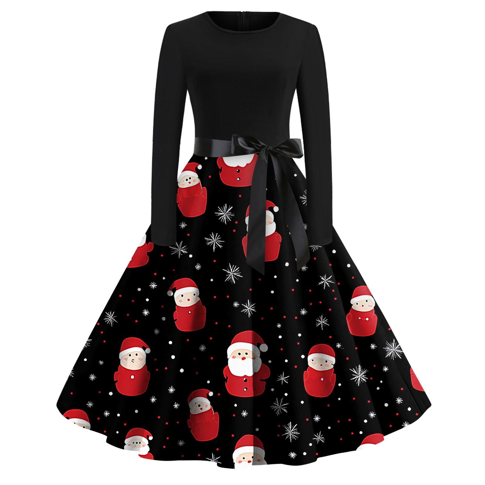 Жіноча модна вінтажна вечірня сукня з довгим рукавом і круглим вирізом з принтом M чорний
Жіноча модна вінтажна вечірня сукня з довгим рукавом і круглим вирізом з принтом M чорний