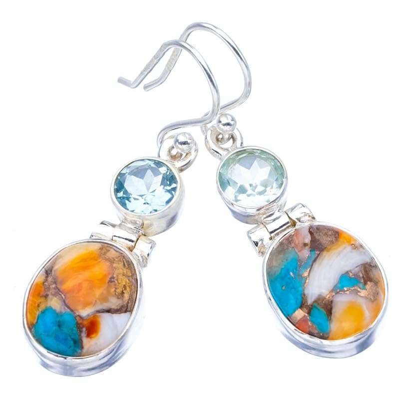StarGems® Natural Copper Chalcedony Blue TopazHandmade 925 Sterling Silver Earrings 1.5 F5556
StarGems® Natural Copper Chalcedony Blue TopazHandmade 925 Sterling Silver Earrings 1.5 F5556